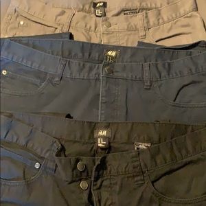 3 pairs of H&M button-fly chinos